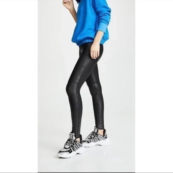 SPANX Faux Leather Moto Leggings Size medium - Picture 2 of 6